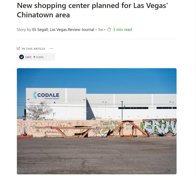 New shopping center planned for Las Vegas’ Chinatown area
