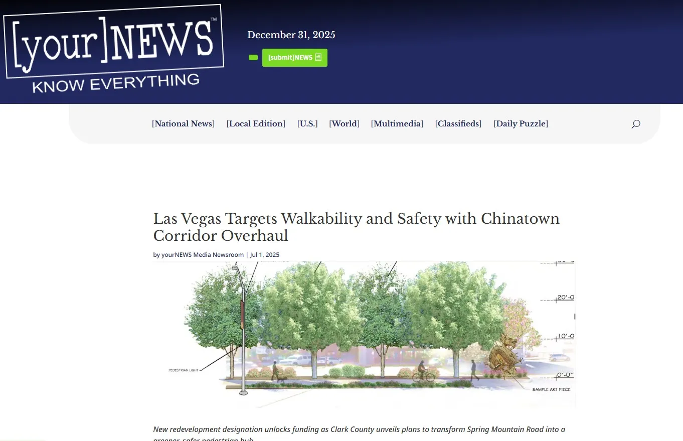 YOUR NEWS - Las Vegas Targets Walkability and Safety with Chinatown Corridor Overhaul